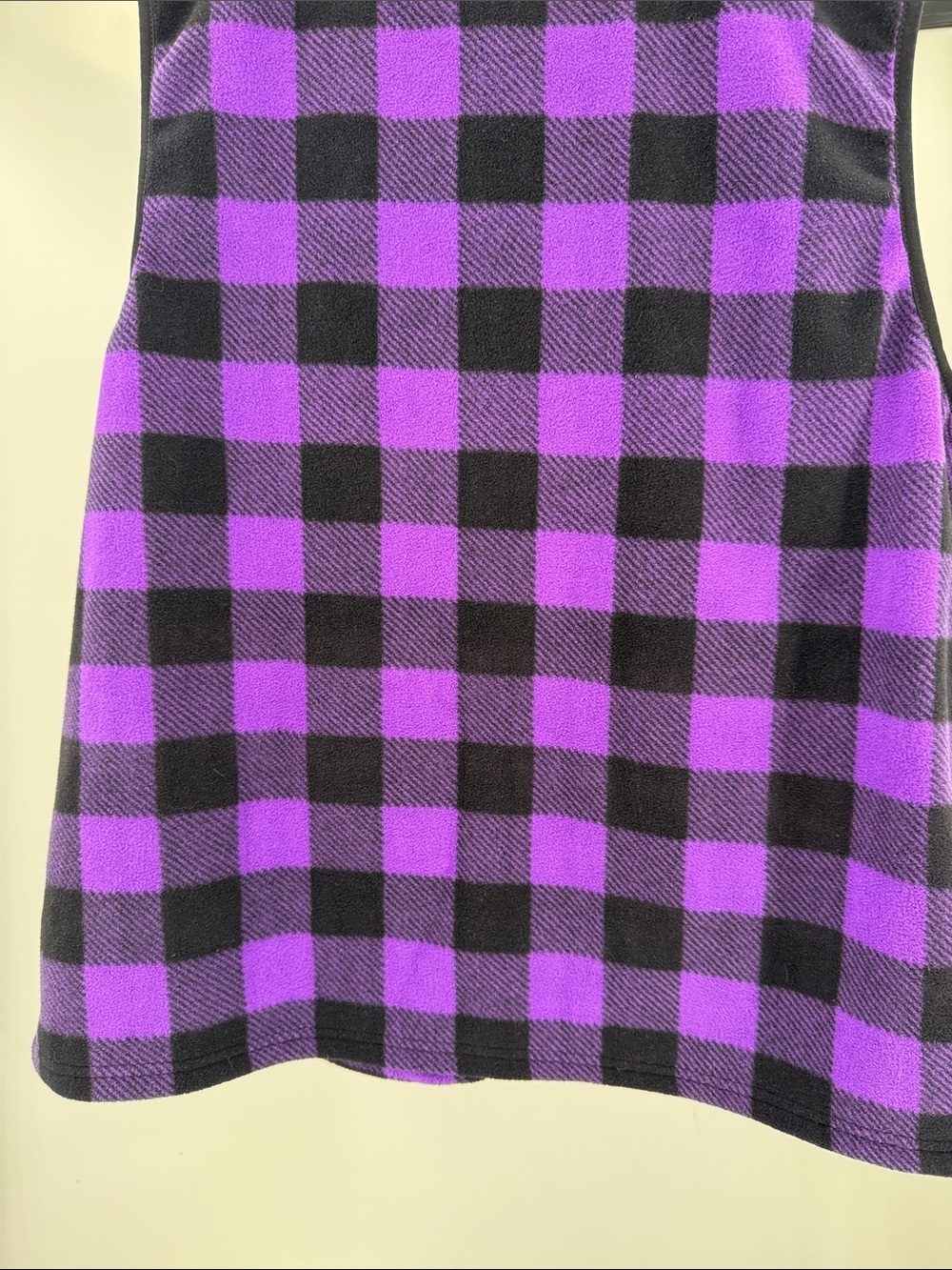 Chaps Purple and Black Buffalo Plaid Fleece Zip Vest plus outdoor fall Gorpcore - Picture 9 of 11